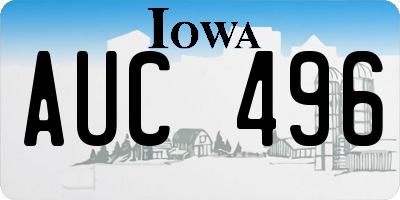 IA license plate AUC496