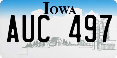 IA license plate AUC497