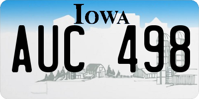 IA license plate AUC498