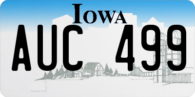 IA license plate AUC499
