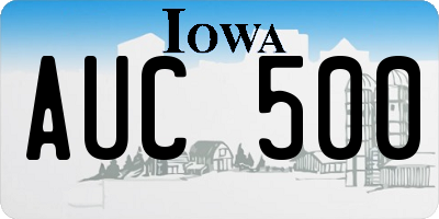 IA license plate AUC500