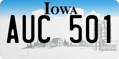 IA license plate AUC501