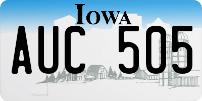 IA license plate AUC505