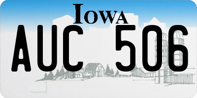 IA license plate AUC506