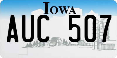IA license plate AUC507