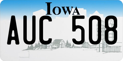 IA license plate AUC508