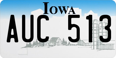 IA license plate AUC513