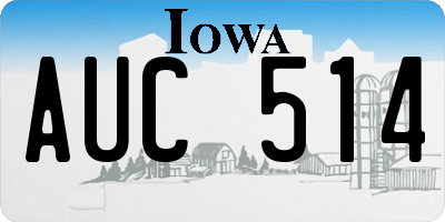 IA license plate AUC514