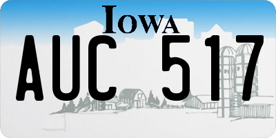 IA license plate AUC517