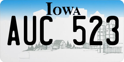IA license plate AUC523