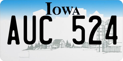 IA license plate AUC524