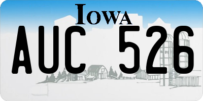 IA license plate AUC526