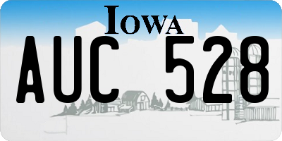 IA license plate AUC528