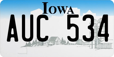 IA license plate AUC534