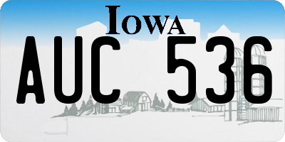 IA license plate AUC536