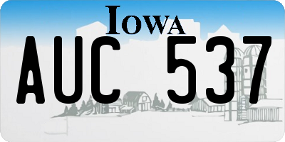IA license plate AUC537