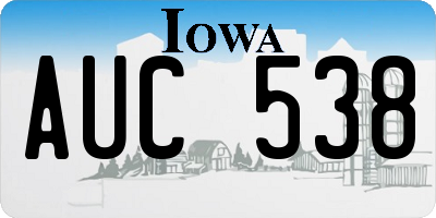 IA license plate AUC538