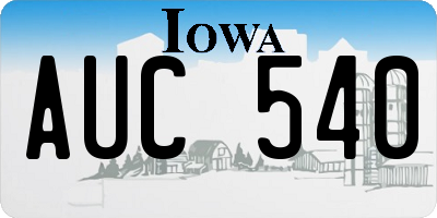 IA license plate AUC540