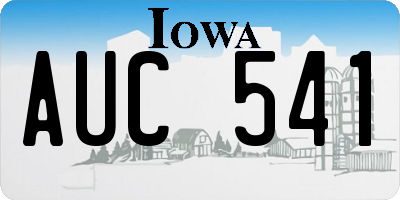 IA license plate AUC541
