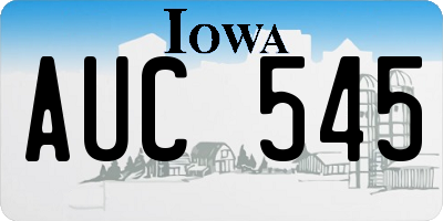 IA license plate AUC545