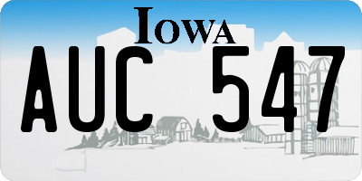 IA license plate AUC547