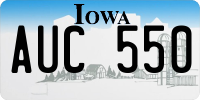 IA license plate AUC550