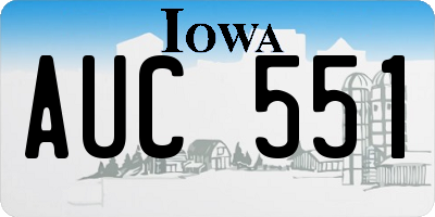 IA license plate AUC551