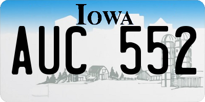 IA license plate AUC552