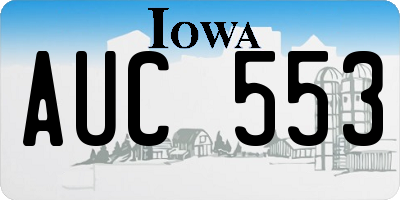 IA license plate AUC553