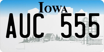 IA license plate AUC555