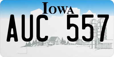 IA license plate AUC557