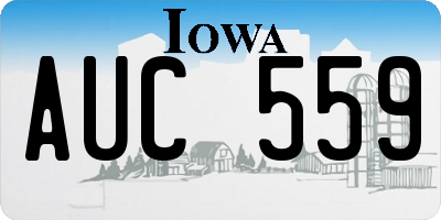 IA license plate AUC559