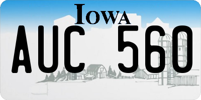 IA license plate AUC560