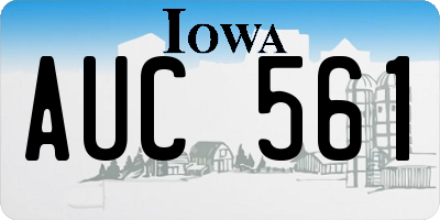 IA license plate AUC561