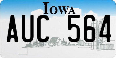 IA license plate AUC564