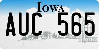 IA license plate AUC565