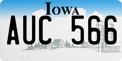 IA license plate AUC566