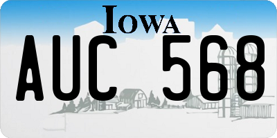 IA license plate AUC568