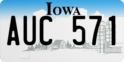 IA license plate AUC571