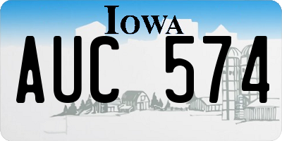 IA license plate AUC574