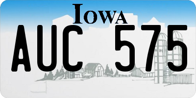 IA license plate AUC575