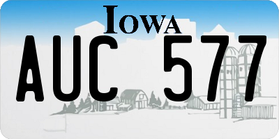 IA license plate AUC577