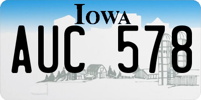 IA license plate AUC578