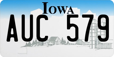 IA license plate AUC579