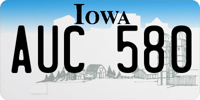 IA license plate AUC580