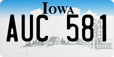IA license plate AUC581