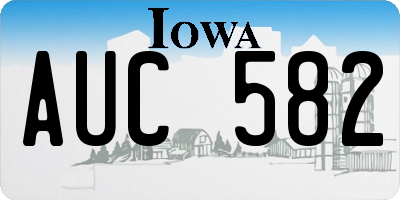 IA license plate AUC582