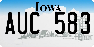 IA license plate AUC583
