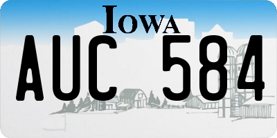IA license plate AUC584