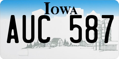 IA license plate AUC587
